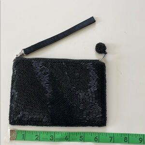 Black Textured Clutch Wristlet